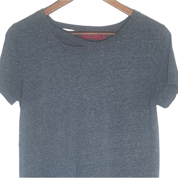Philanthropy Small Gray Distressed Short Sleeve Tee - Picture 2 of 8